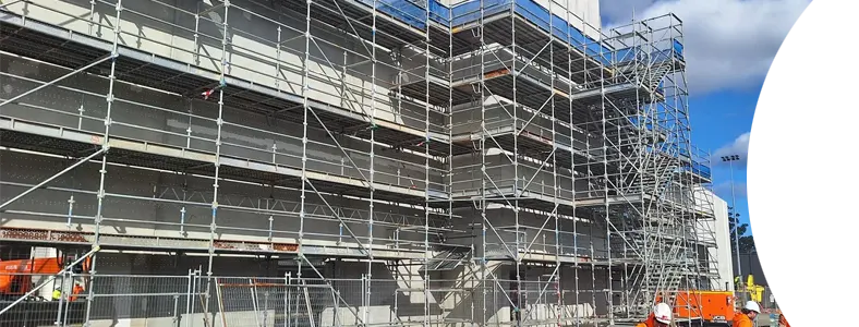 kwikstage scaffolding used in a commercial project