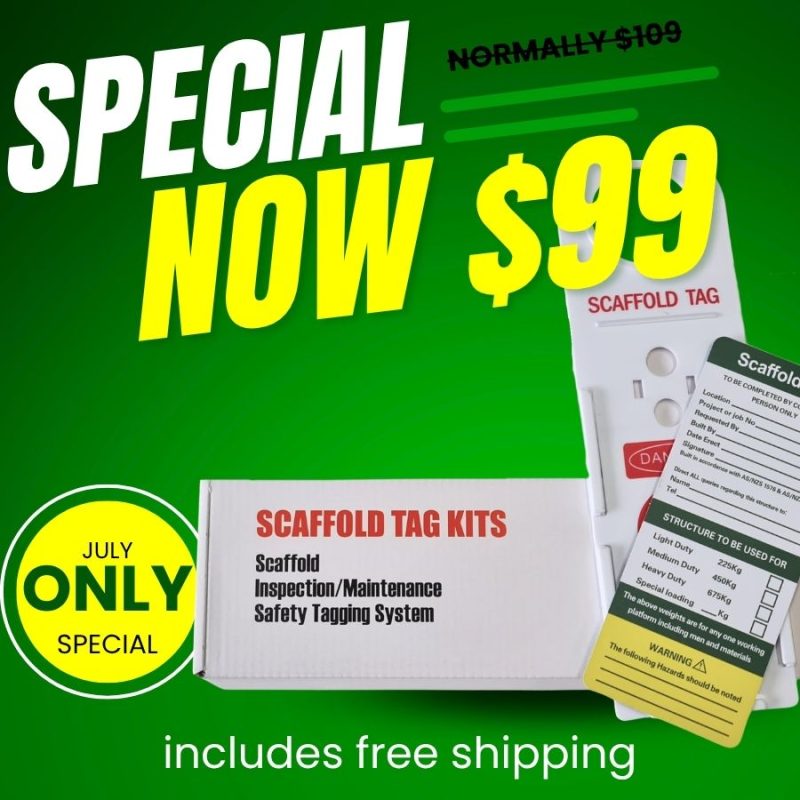 scaffold tag kit on special for $99 saying includes free postage