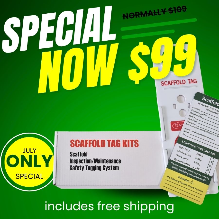 scaffold tag kit on special for $99 saying includes free postage