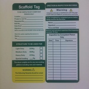 scaffold safety tag