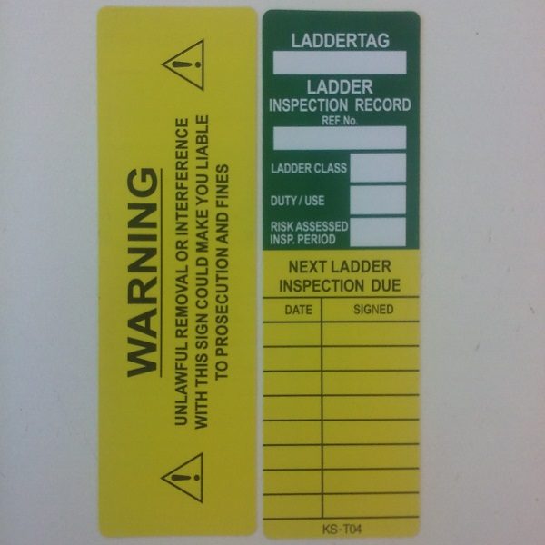 ladder safety tag